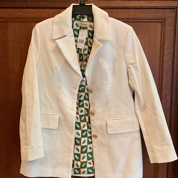 Lisou White Corduroy Blazer